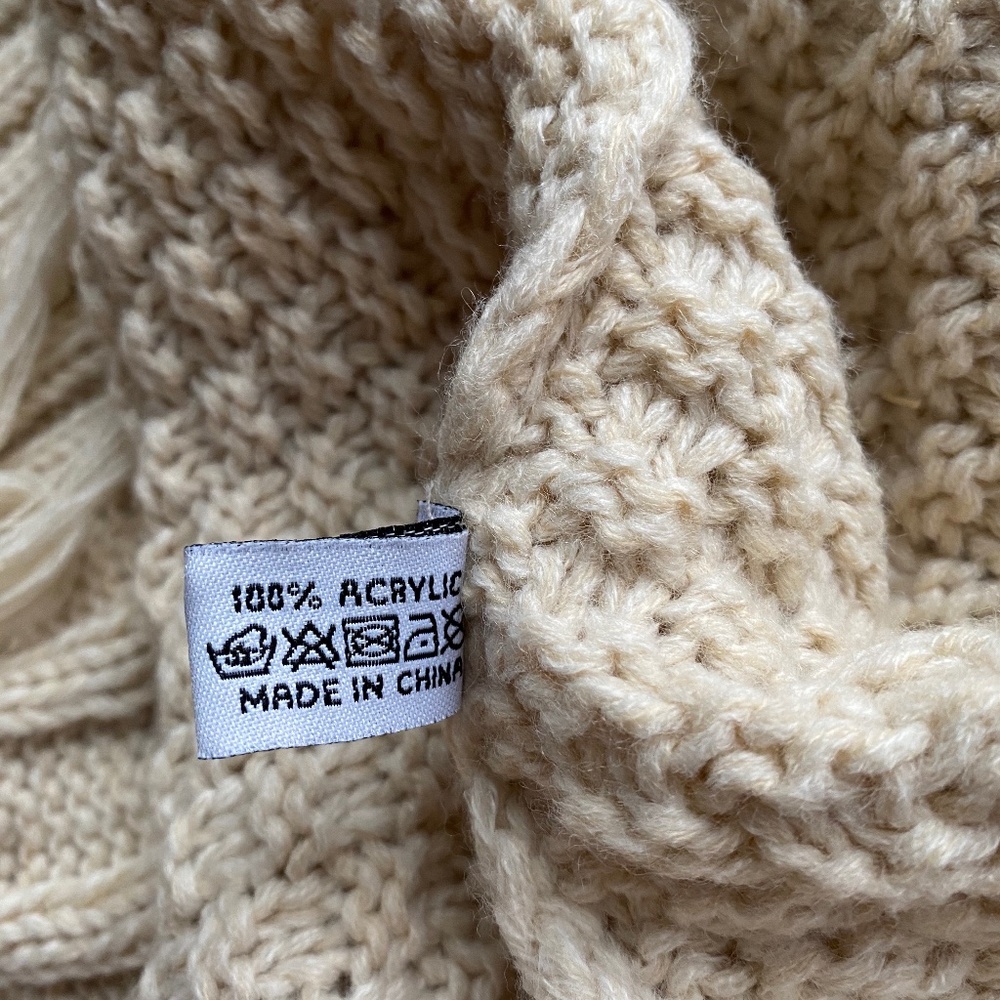 Tickled Pink Patchwork Knit Poncho - image 6